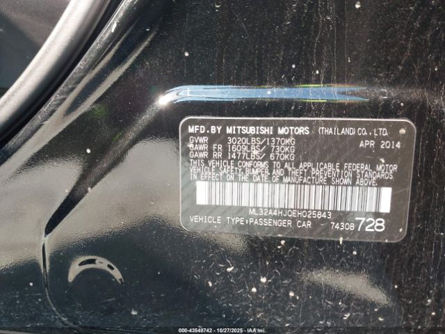 2014 MITSUBISHI MIRAGE ML32A4HJ0EH025843 Photo 8