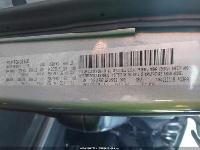 2020 JEEP WRANGLER 1C4GJXAG3LW210013 Photo 8