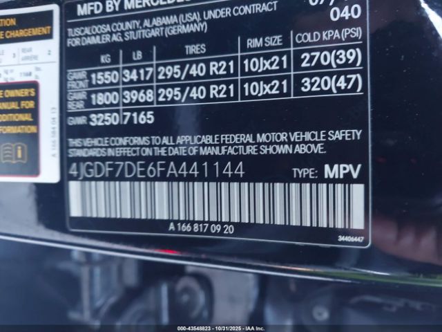 2015 MERCEDES-BENZ GL 550 4JGDF7DE6FA441144 Photo 8