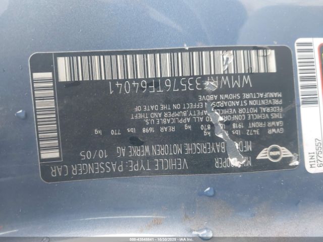 2006 MINI COOPER WMWRF33576TF64041 Photo 8