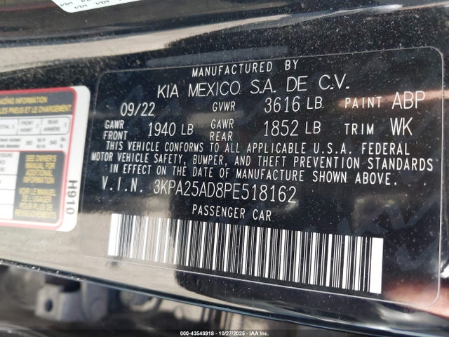 2023 KIA RIO 5-DOOR 3KPA25AD8PE518162 Photo 8