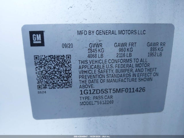 2021 CHEVROLET MALIBU 1G1ZD5ST5MF011426 Photo 8