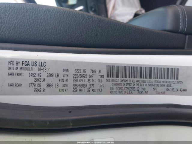 2019 DODGE DURANGO 1C4SDJCT9KC586112 Photo 8