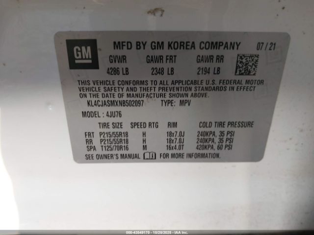 2022 BUICK ENCORE KL4CJASMXNB502097 Photo 8