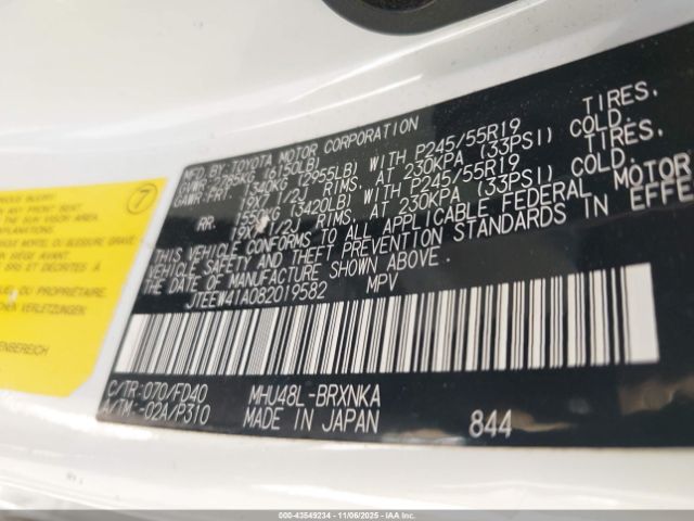 2008 TOYOTA HIGHLANDER HYBRID JTEEW41A082019582 Photo 8