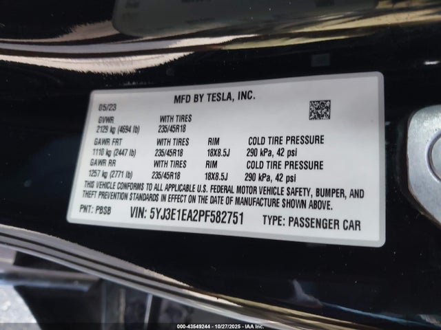 2023 TESLA MODEL 3 5YJ3E1EA2PF582751 Photo 8