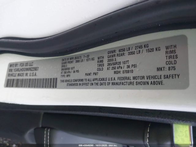 2022 JEEP GRAND CHEROKEE 1C4RJHDG9N8622907 Photo 8