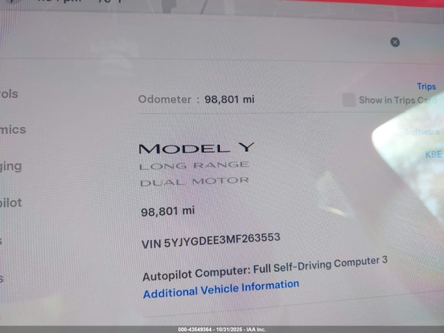 2021 TESLA MODEL Y 5YJYGDEE3MF263553 Photo 6