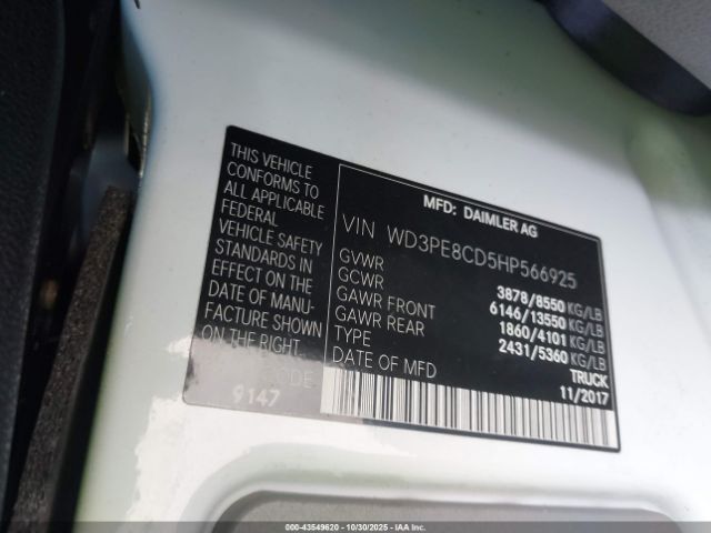 2017 MERCEDES-BENZ SPRINTER 2500 WD3PE8CD5HP566925 Photo 8