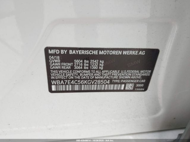 2019 BMW 740I WBA7E4C56KGV28504 Photo 8