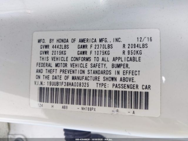 2017 ACURA TLX 19UUB1F38HA008325 Photo 8