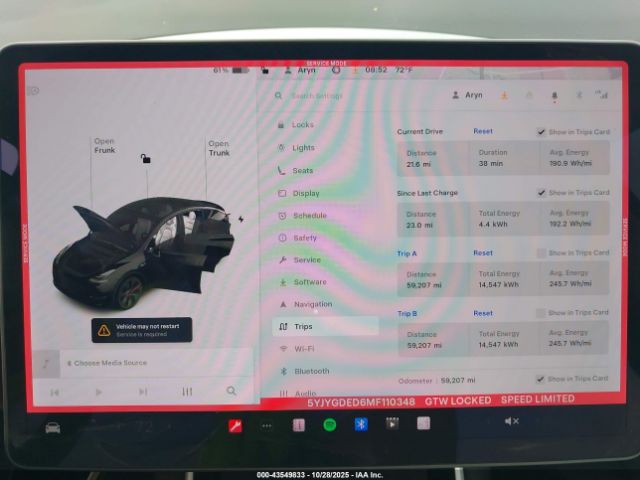 2021 TESLA MODEL Y 5YJYGDED6MF110348 Photo 6