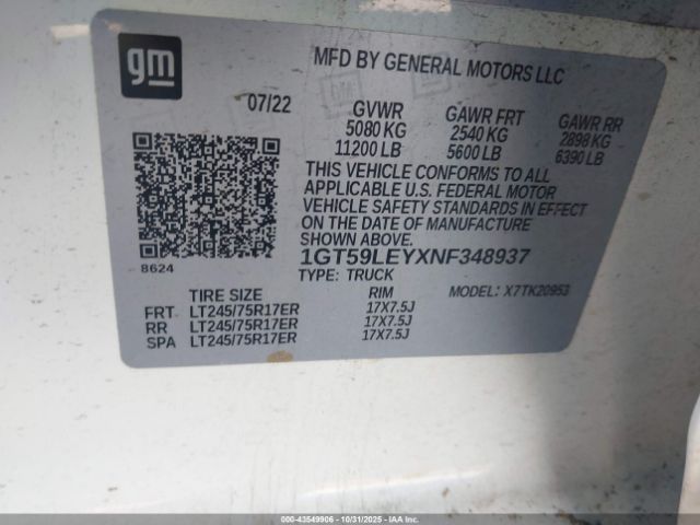 2022 GMC SIERRA 2500HD 1GT59LEYXNF348937 Photo 8