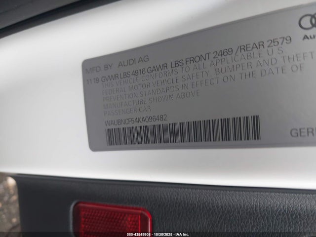 2019 AUDI A5 WAUBNCF54KA096482 Photo 8