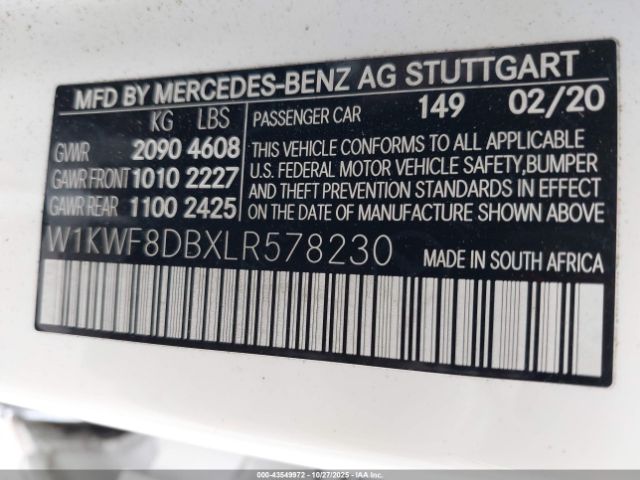 2020 MERCEDES-BENZ C 300 W1KWF8DBXLR578230 Photo 8