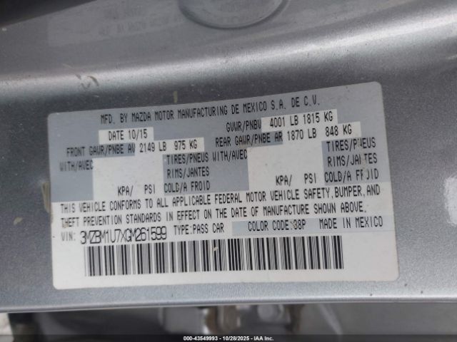 2016 MAZDA MAZDA3 3MZBM1U7XGM261599 Photo 8