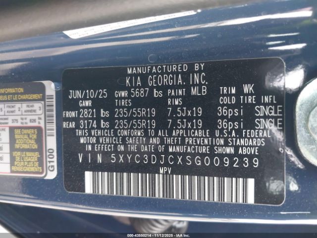 2025 KIA EV6 5XYC3DJCXSG009239 Photo 8