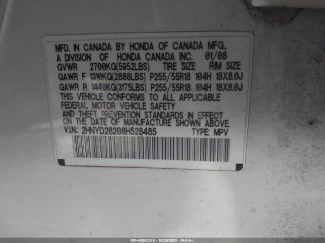 2008 ACURA MDX 2HNYD28208H528485 Photo 8