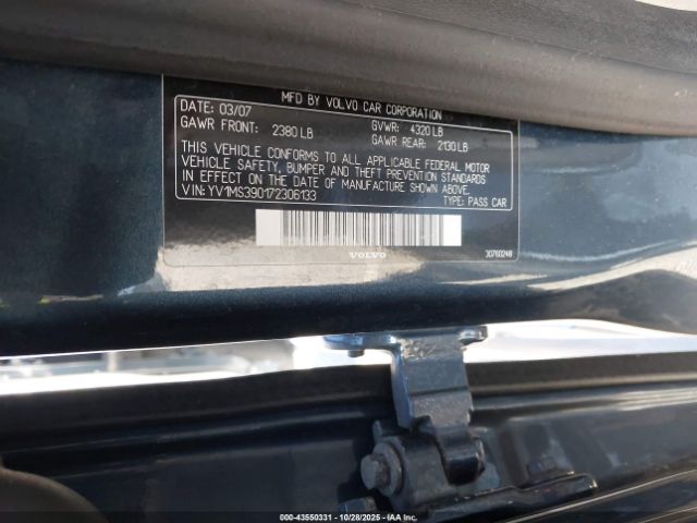 2007 VOLVO S40 YV1MS390172306133 Photo 8