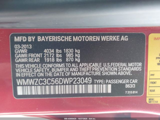 2013 MINI COUNTRYMAN WMWZC3C56DWP23049 Photo 8