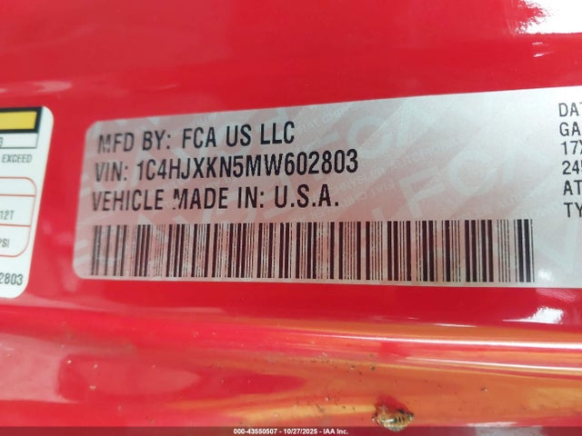 Jeep Wrangler 2021 1C4HJXKN5MW602803 Image 9