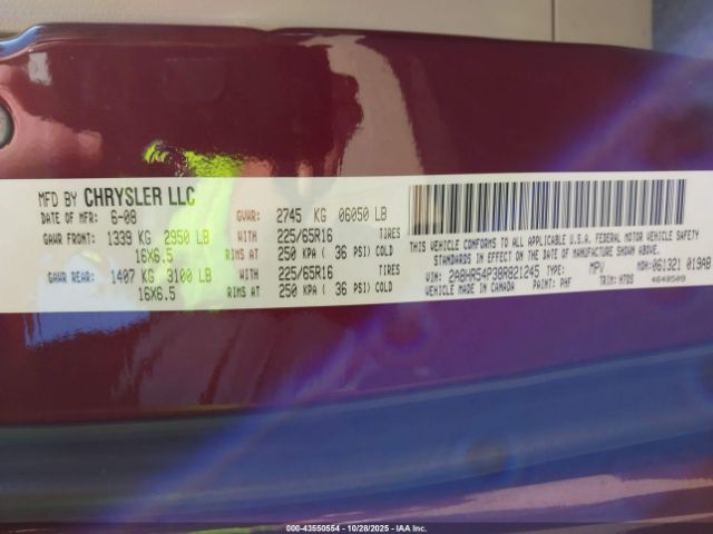 2008 CHRYSLER TOWN & COUNTRY 2A8HR54P38R821245 Photo 8