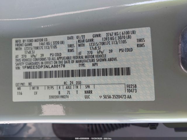 2022 FORD BRONCO 1FMEE5DP3NLA80178 Photo 8