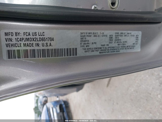 Jeep Cherokee Limited 4x4 2020 1C4PJMDX2LD651704 Image 9