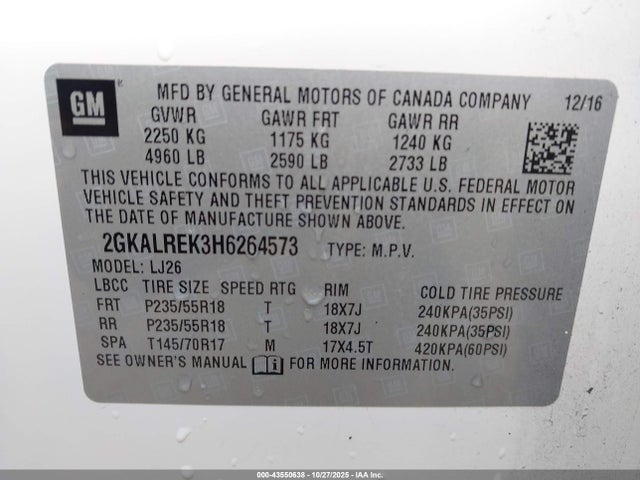 2017 Gmc Terrain Denali მანქანა იყიდება აუქციონზე, vin: 2GKALREK3H6264573, აუქციონის ნომერი: 43550638