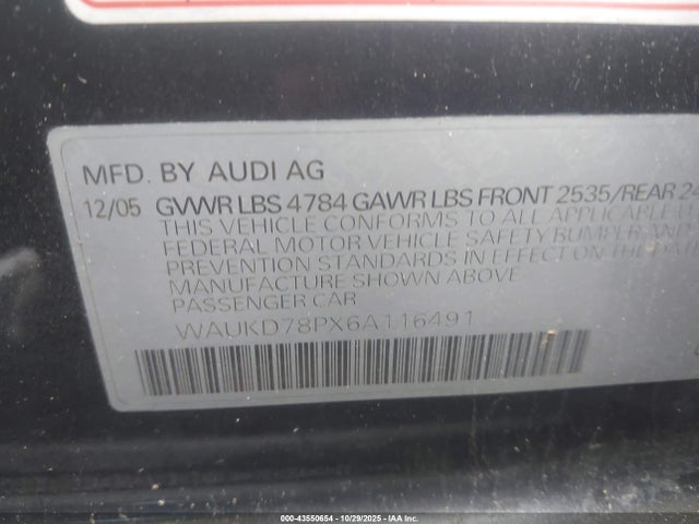 2006 AUDI A3 WAUKD78PX6A116491 Photo 8