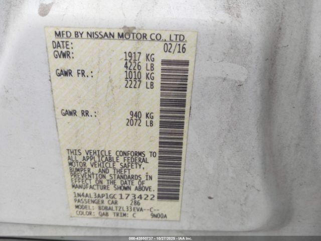 2016 NISSAN ALTIMA 1N4AL3AP1GC173422 Photo 8