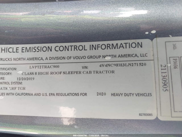 4V4NC9EH3LN271520 Volvo VNL