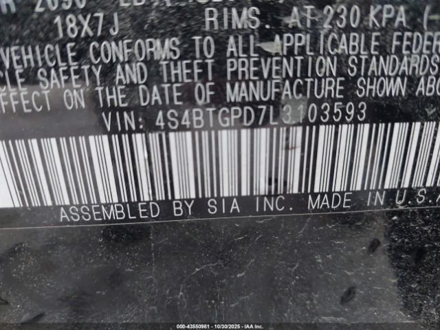 2020 SUBARU OUTBACK 4S4BTGPD7L3103593 Photo 8