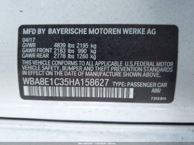 2017 BMW 330E WBA8E1C35HA158627 Photo 8