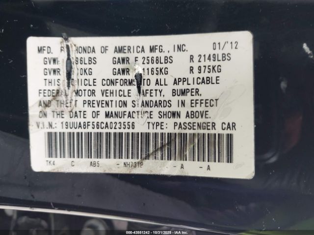 2012 ACURA TL 19UUA8F56CA023556 Photo 8