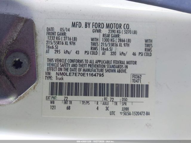 2014 FORD TRANSIT CONNECT NM0LE7E70E1164795 Photo 8
