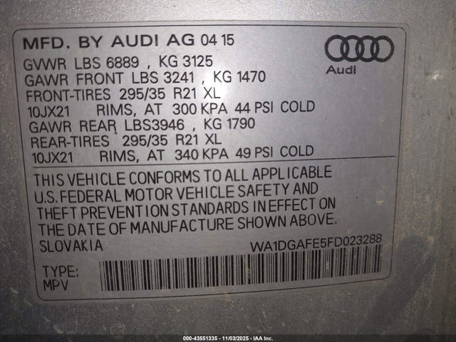 2015 AUDI Q7 WA1DGAFE5FD023288 Photo 8