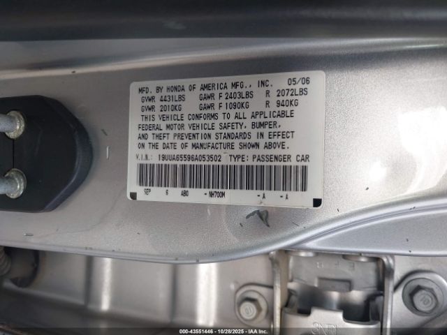 2006 ACURA TL 19UUA65596A053502 Photo 8