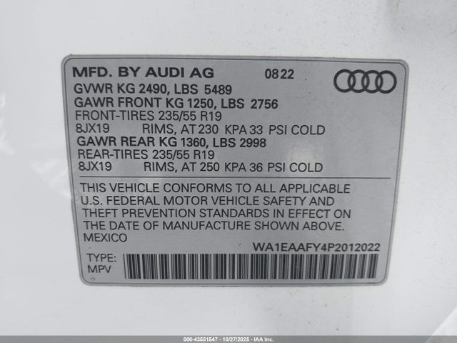 2023 AUDI Q5 WA1EAAFY4P2012022 Photo 8