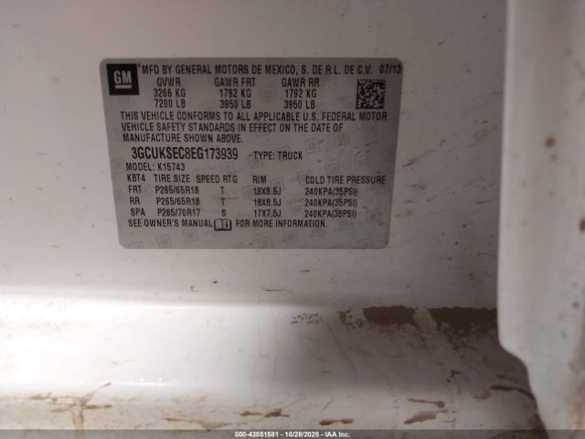 2014 CHEVROLET SILVERADO 1500 3GCUKSEC8EG173939 Photo 8