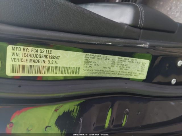 2022 DODGE DURANGO 1C4RDJDG8NC199247 Photo 8