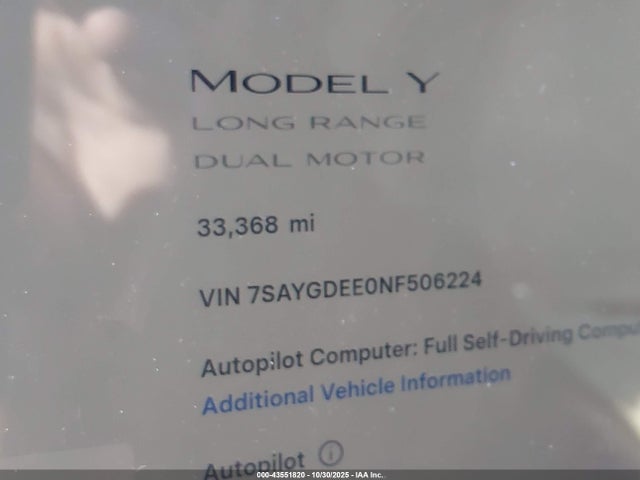 2022 TESLA MODEL Y 7SAYGDEE0NF506224 Photo 6