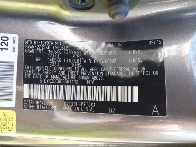 2015 TOYOTA SIENNA 5TDYK3DC8FS581112 Photo 8