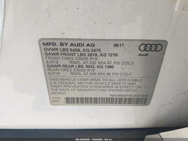 2018 AUDI Q5 WA1BNAFY6J2019309 Photo 8