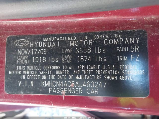 2010 HYUNDAI ACCENT KMHCN4AC6AU463247 Photo 8