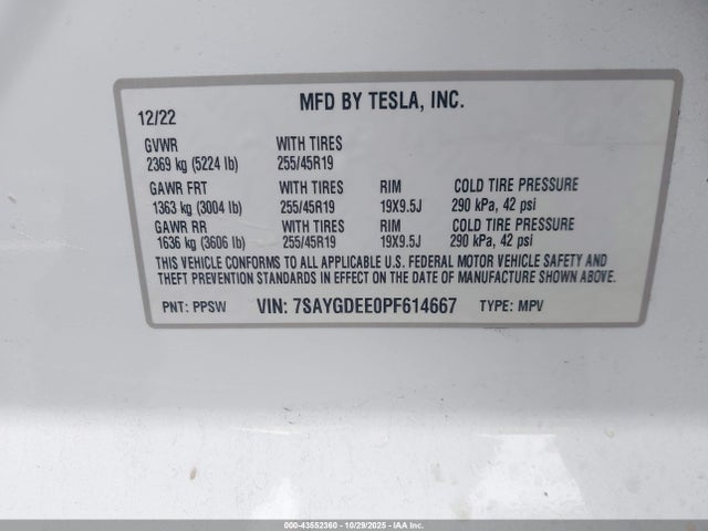 2023 TESLA MODEL Y 7SAYGDEE0PF614667 Photo 8