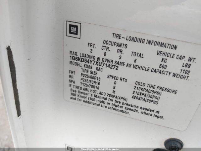 1999 CADILLAC DEVILLE 1G6KD54Y7XU714272 Photo 8