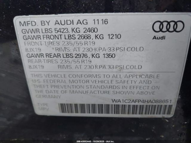 2017 AUDI Q5 WA1C2AFP4HA088651 Photo 8
