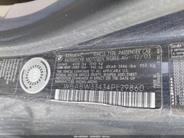 2004 BMW 325CI WBABW33434PL29860 Photo 8