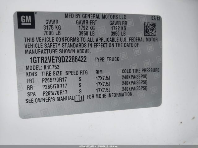 2013 GMC SIERRA 1500 1GTR2VE79DZ286422 Photo 8